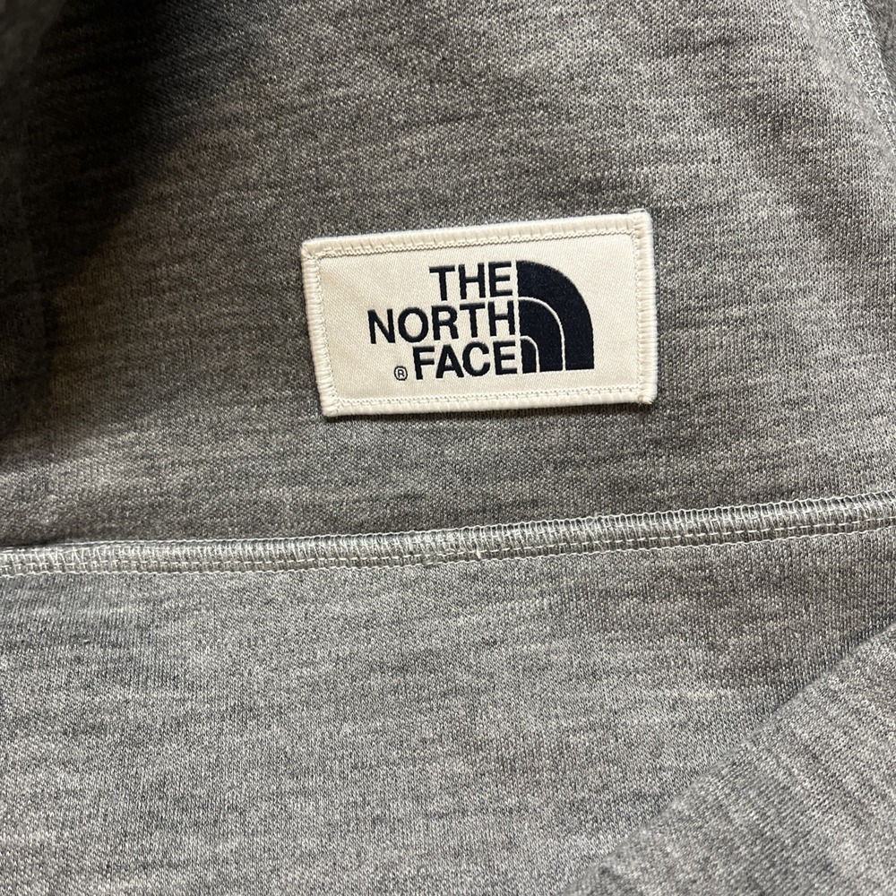 The North Face Wool Sherpa Gray Fleece Lined Quarter Snap Pullover Men's Medium - Picture 5 of 9